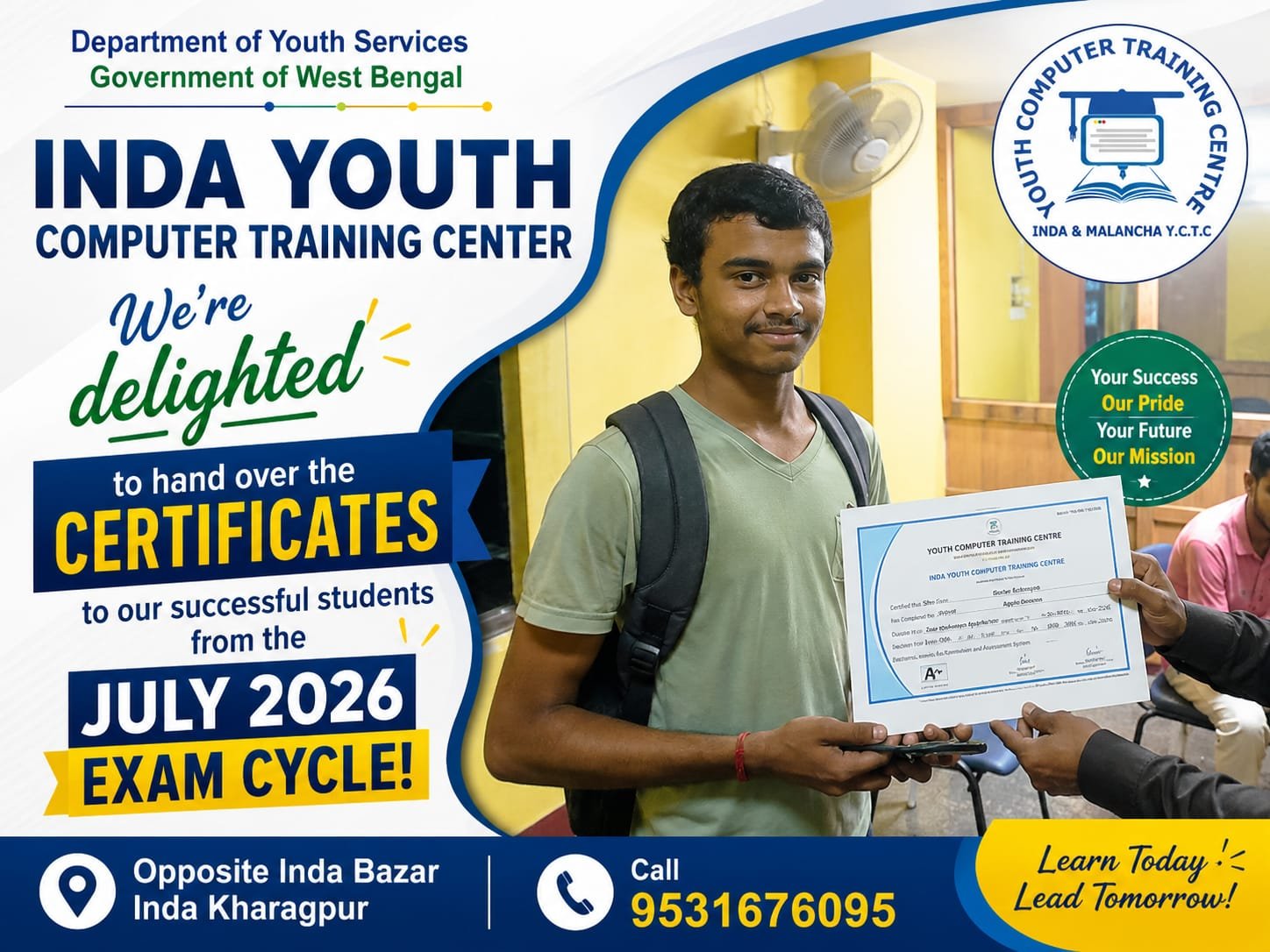 We are delighted to hand over certificates to oue successfull students of the July 2026 exam cycle